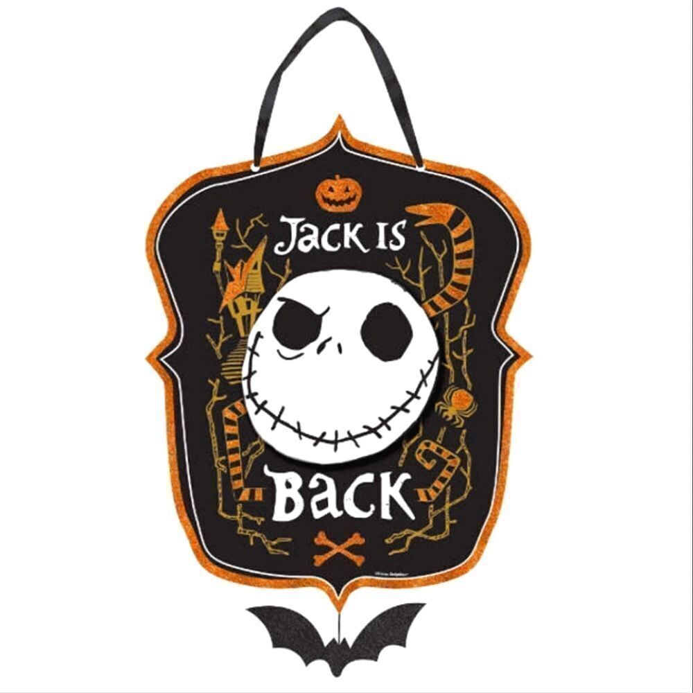Disney The Nightmare Before Christmas "Jack Is‎ Back" Hanging Sign NWT